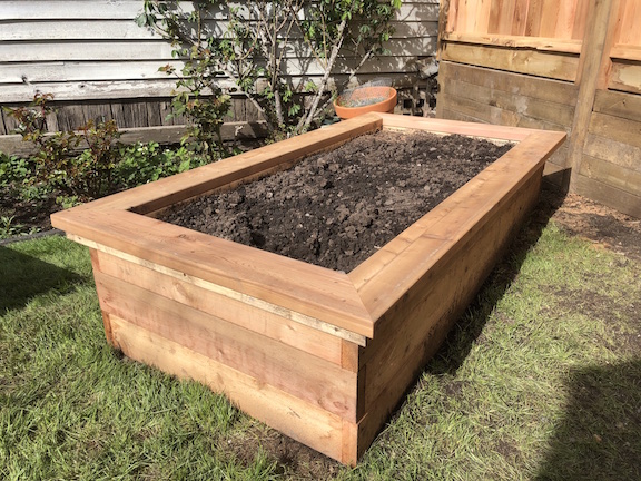 Cedar Wood Raised Vegetable Planter Box With Seating Cap Higher Ground Gardens